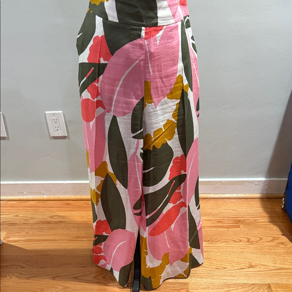 Floral Pink and Green Women's palazzo pants Boden